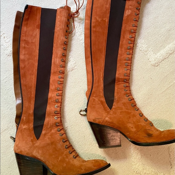 Coach lace up knee high boots - Picture 1 of 4